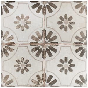 Kings Blume Nero 17-5/8 in. x 17-5/8 in. Ceramic Floor and Wall Tile (10.95 sq. ft./Case)