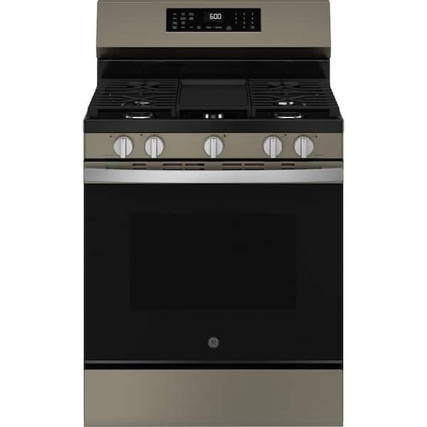 30 in. 5-Burners Smart Free-Standing Gas Convection Range in Slate with EasyWash Oven Tray And No-Preheat Air Fry