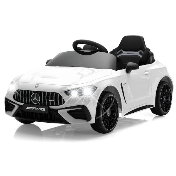 Mercedes-Benz AMG CLE53 Licensed Electric Car Kids Ride on Car with Remote Control and Music, White