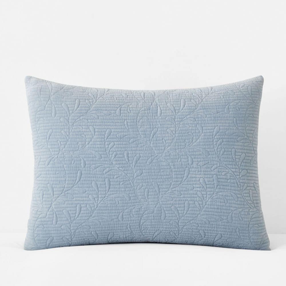 Legends Luxury Tinsley Leaf Quilted Blue Cotton Standard Sham price history on PriceWatchPro