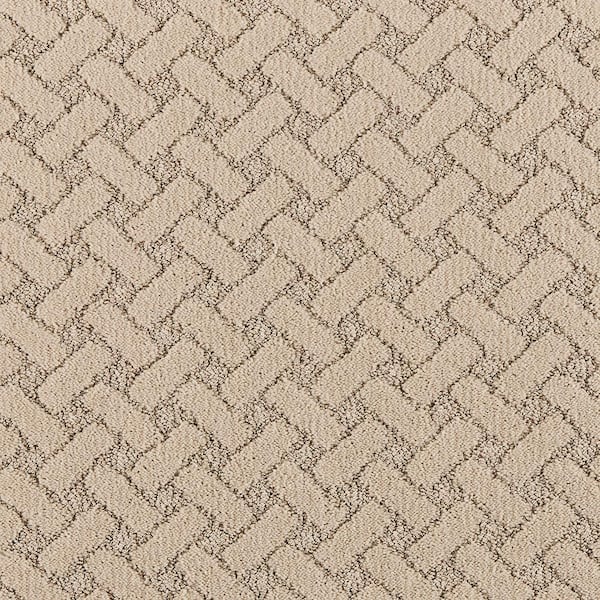Sharp Perception Glamorous Beige 37 oz. Polyester Pattern Installed Carpet