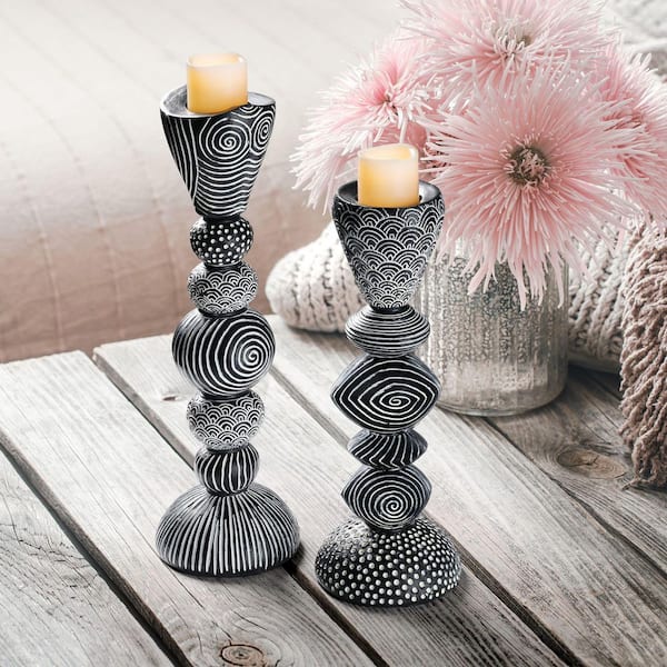 Design Toscano Tribal Funk Contemporary Candle Holder Set of two