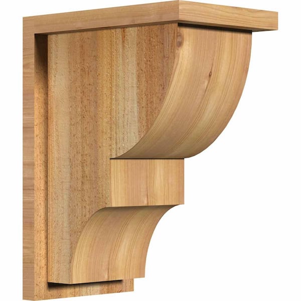 Ekena Millwork 8 in. x 12 in. x 16 in. Western Red Cedar Ridgewood Rough Sawn Corbel with Backplate
