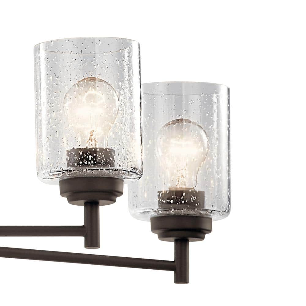 Winslow 8-Light Bronze Chandelier with Clear Seeded Glass Shades