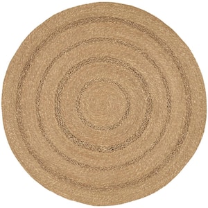 Natural Seagrass Natural 5 ft. x 5 ft. Solid Contemporary Round Area Rug