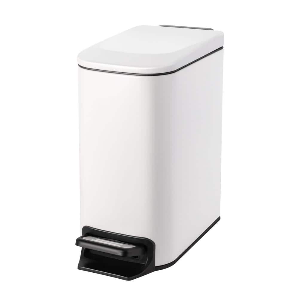 Bathroom 1.6 Gal. White Metal Household Trash Can Step Lid price history on PriceWatchPro