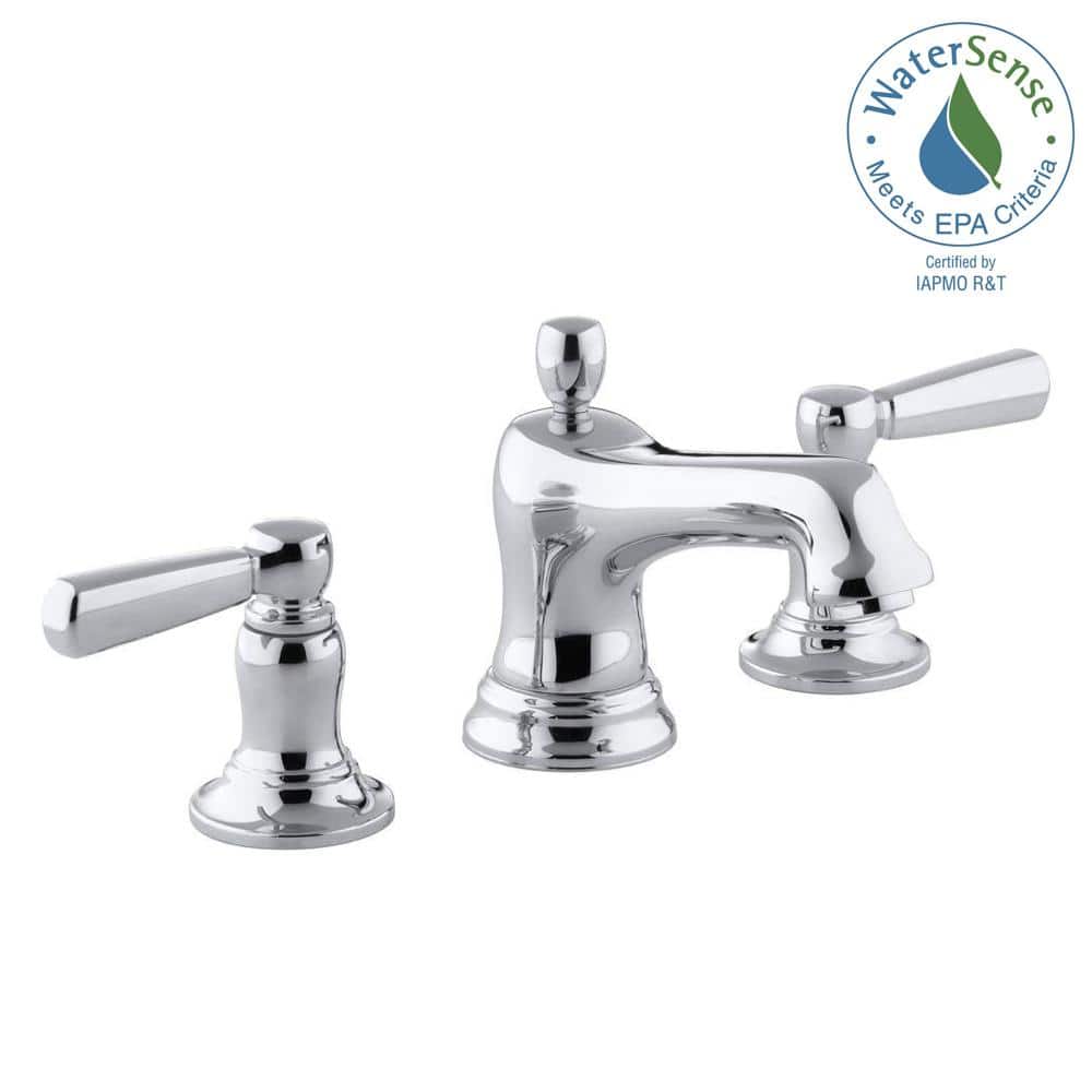 Bancroft Polished Chrome Widespread Bathroom Faucet with Drain