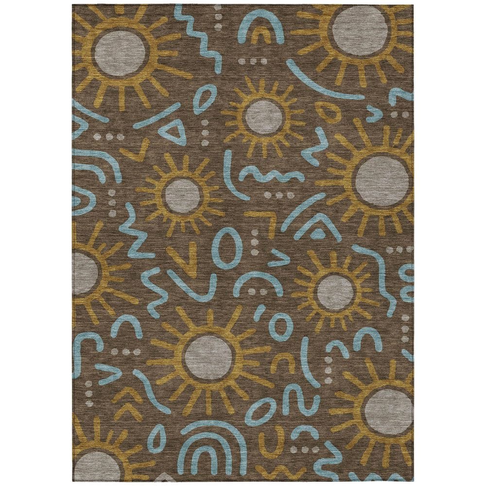 Chantille Machine Washable Indoor/Outdoor Abstract ACN2620 Chocolate 3 ft. x 5 ft. Area Rug price history on PriceWatchPro