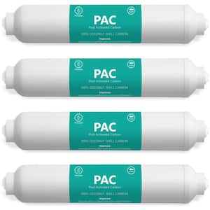 Post Activated Carbon 5 Mic 1/4 in. Threaded Water Filter Replacement - Under Sink Reverse Osmosis System (4-Pack)