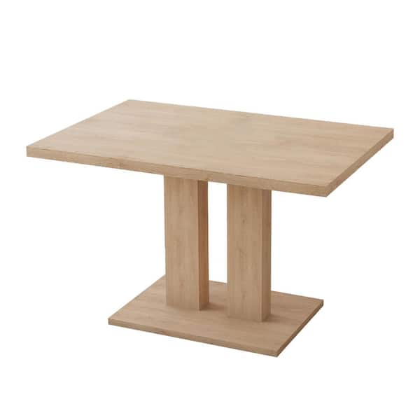 GOJANE Modern 1-Piece Rectangle Oak MDF Top Dining Room Set Seating 4 (46 in. Table)