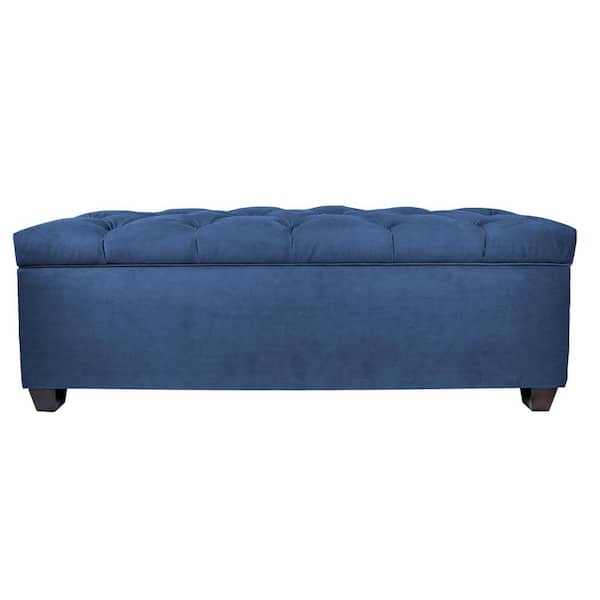MJL Furniture Designs Sean Obsession Navy Diamond Tufted Large Storage Bench