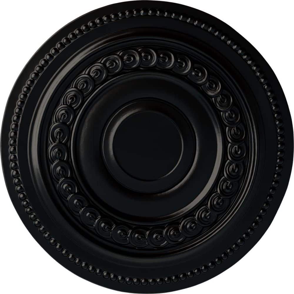"18"" x 1-1/4"" Oldham Urethane Ceiling Medallion (Fits Canopies upto 8-5/8""), Hand-Painted Jet Black" price history on PriceWatchPro