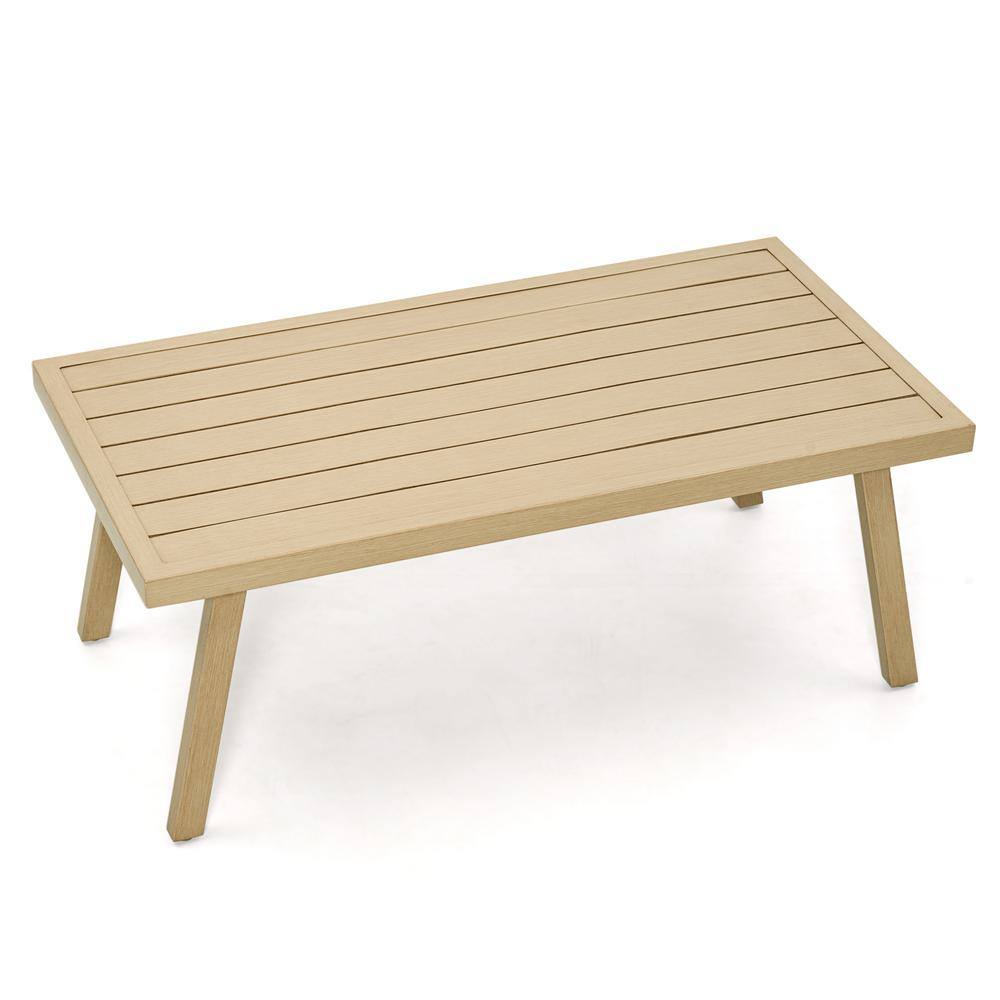 EliteCast Rectangle Light Brown Aluminum Outdoor Coffee Table price history on PriceWatchPro