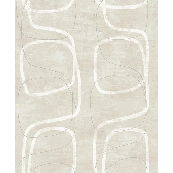 Seabrook Designs Oat Forcella Abstract Unpasted Paper Nonwoven Wallpaper Roll 57.5 sq. ft.