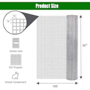 1/4 in. x 3 ft. x 100 ft.Hardware Cloth 23-Gauge metal Wire Mesh Fence Chicken and Rabbit Cage Garden and Plant Support