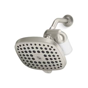 Aquifer 3-Spray 1.75 GPM 8.6825 in. Wall-Mount Fixed Shower Head with Filtration System in Vibrant Brushed Nickel