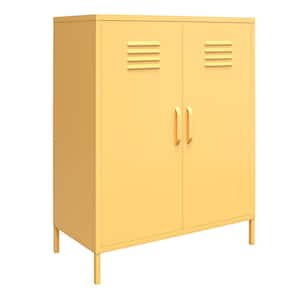 Cache Yellow 2-Door Metal Locker Storage Cabinet