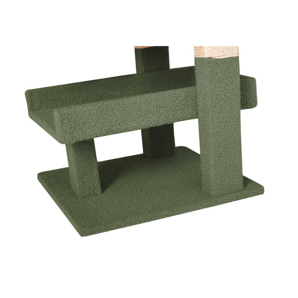 Green Sisal Rope 3-Tier Modern Cat Tree Tower