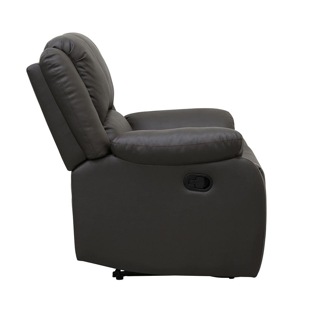 Fairview Dark Brown Faux Leather Manual Recliner