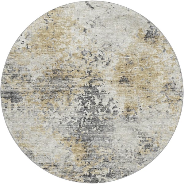 Dream Shag Premium Machine Washable Abstract ADS70 Moody 8 ft. x 8 ft. Round Rug