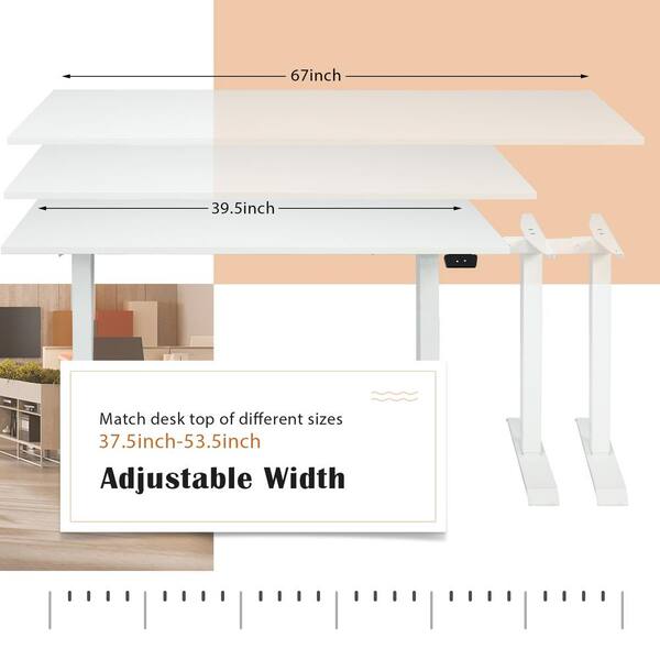 Adjustable Standing Desk | Branch Fog / Charcoal / 48 Inches x 30 Inches