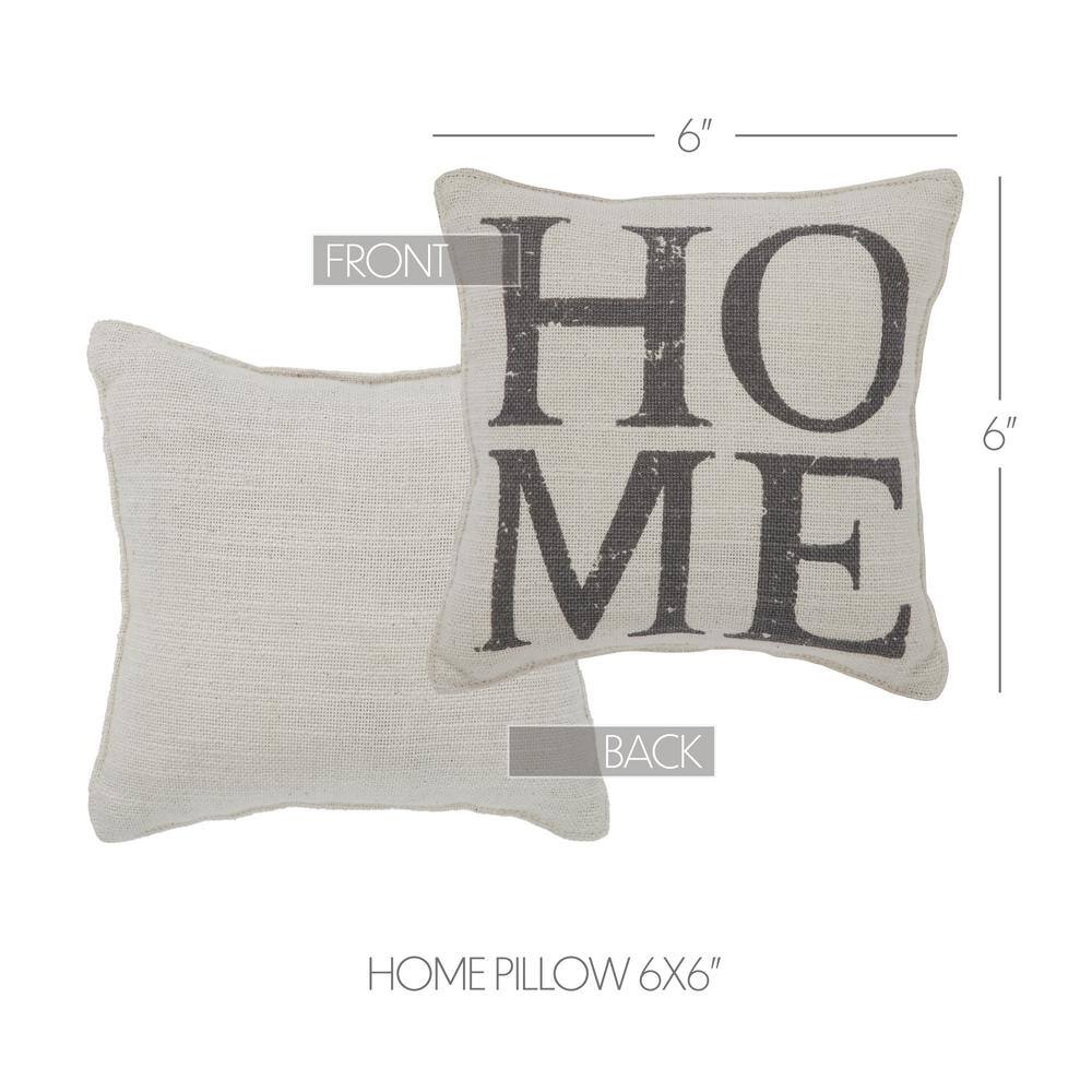 Natural Creme Cotton Square HOME Throw Pillow 6x6