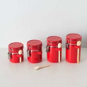 CHEER COLLECTION 7-piece Plastic Stackable Airtight Food Storage Container  Set - Red CC-7PCFSTRCNR-RED - The Home Depot