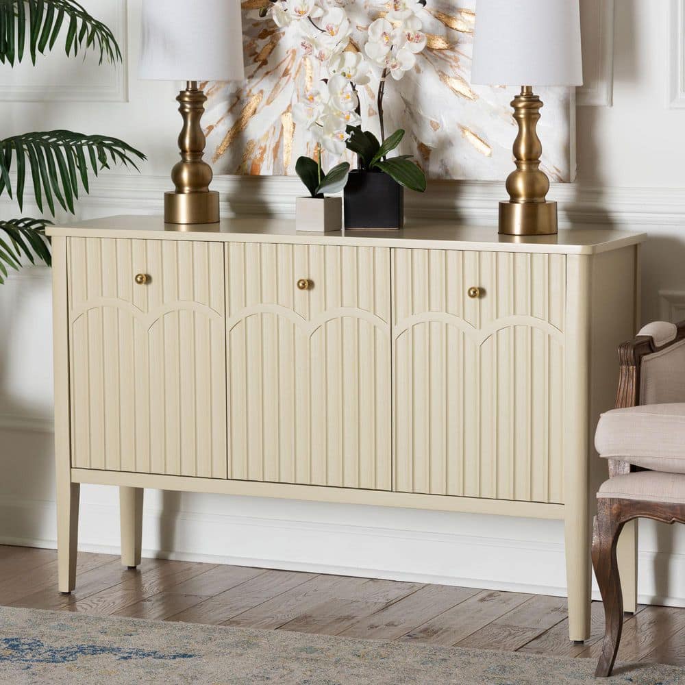 bali & pari Leeba Beige Wood Sideboard Buffet 270-14793-HD