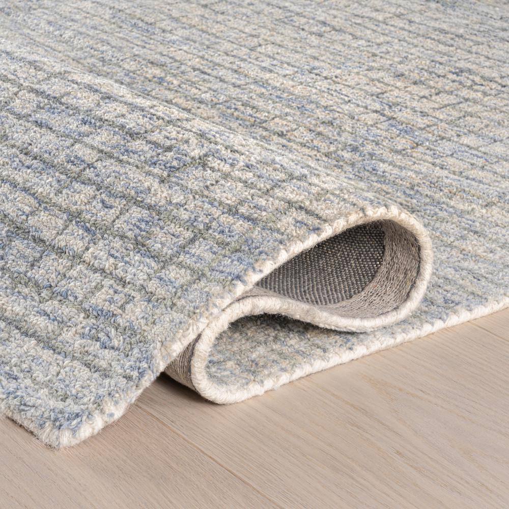 Melrose Light Blue & Grey Hand-Tufted Wool 4' x 6' Area Rug
