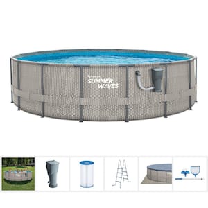 Active 16 ft. x 48 in. Above Ground Round Frame Swimming Pool Set with Pump
