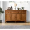 JAYDEN CREATION Rick Acorn Wood 58 in. W Sideboard with 3-Drawer Solid Wood Legs SBHM0624-ACR