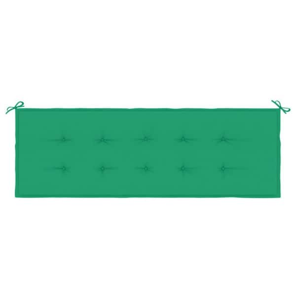 59.1 in. x 19.7 in. Green Rectangular Outdoor Cushion for Bench with Button Tufted Fabric