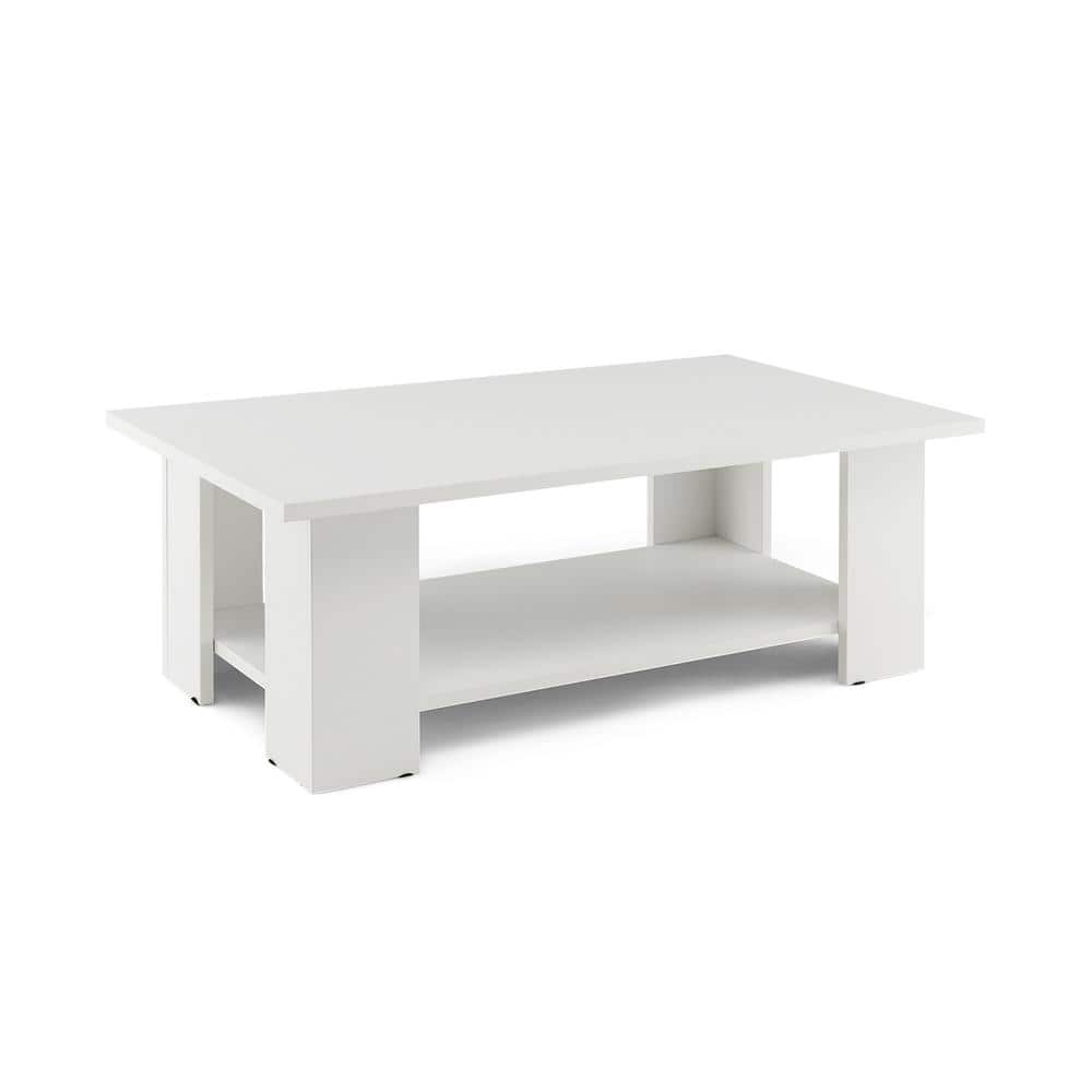 Costway 41 in. L White 12.5 in. Rectangle Particle Board