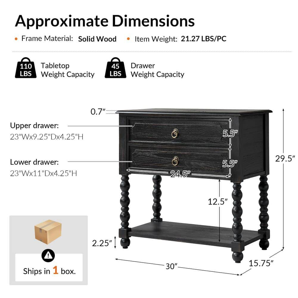 June 30 in. Blue Square Wood End Table with Built-in Charging Outlets - thumbnail 8