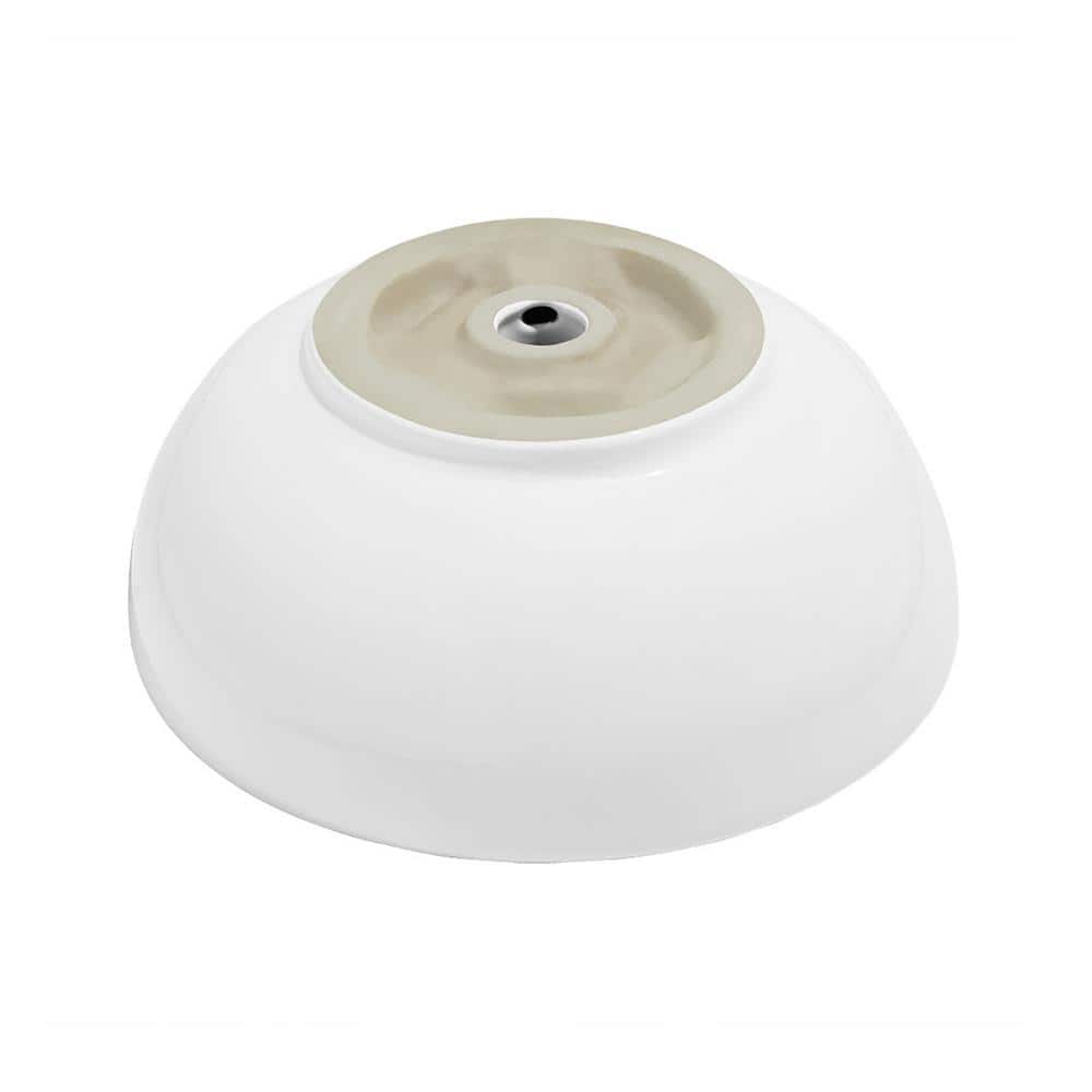 Sublime Round White Ceramic Above-Counter Vessel Sink