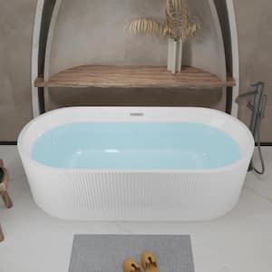 ANZZI Bailey Series 65 in. x 29.1 in. Soaking Bathtub with Center