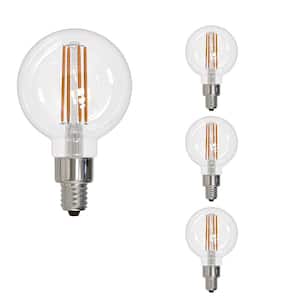 40 - Watt Equivalent G16 Dimmable Candelabra Screw LED Light Bulb Warm White Light 2700K 4 - Pack