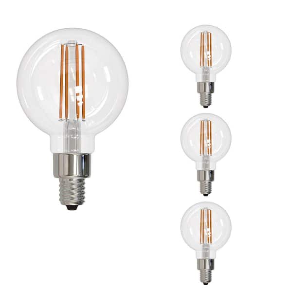 Bulbrite 40 - Watt Equivalent G16 Dimmable Candelabra Screw LED Light Bulb Warm White Light 2700K 4 - Pack
