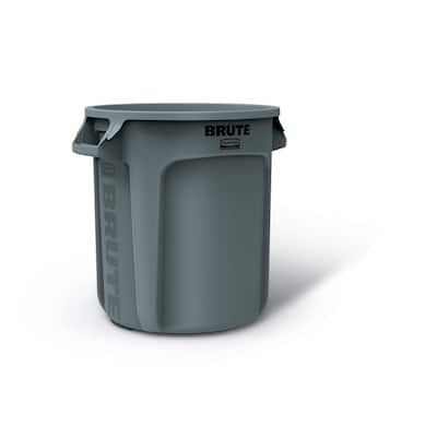 Brute 10 Gal. Round Trash Can with Lid