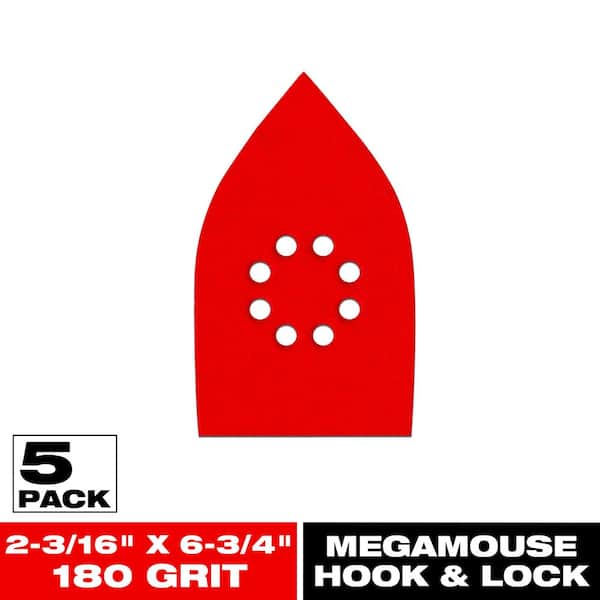 DIABLO 4-3/16 in. x 6-3/4 in. 180-Grit Detail MegaMouse Hook and Lock Detail Sanding Sheets
