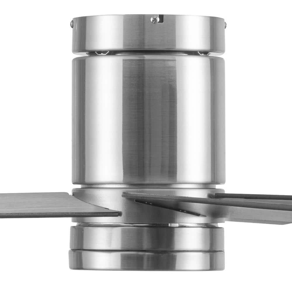 Graceshire 52" Brushed Nickel LED Ceiling Fan with Remote and Reversible Gray Oak Blades
