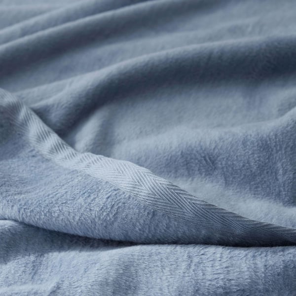 Company Cotton Acrylic Fleece Collection Smoke Blue Fleece Full/Queen Woven Blanket