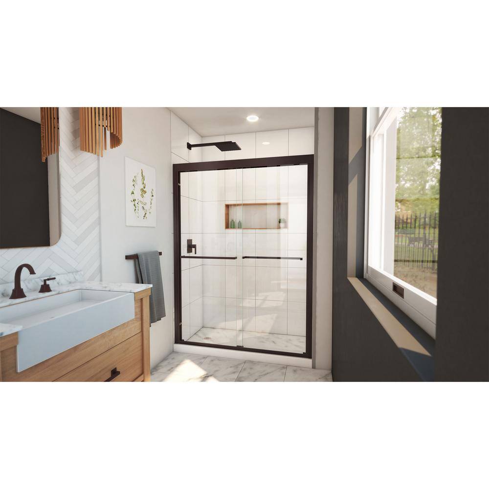 Duet Plus 50-54" Oil Rubbed Bronze Semi-Frameless Sliding Shower Door
