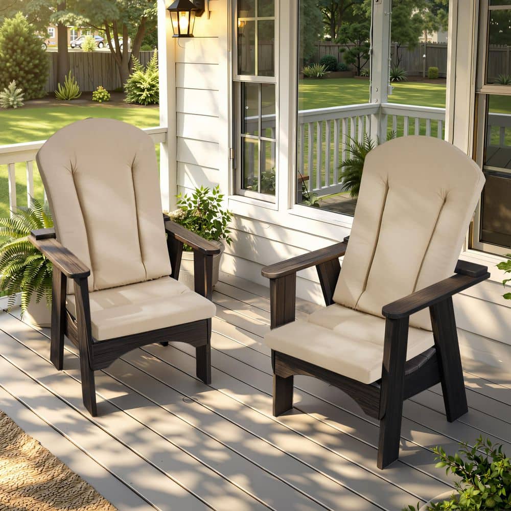 21.65 in. x 49.61 in. 2-Piece Replacement Outdoor Adirondack Chairs Cushion in Beige