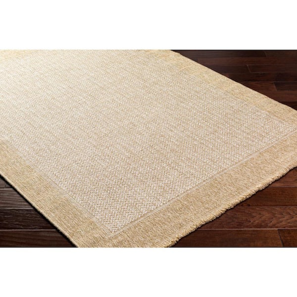 Mirage Tan/Cream Border 8 ft. x 10 ft. Indoor/Outdoor Area Rug