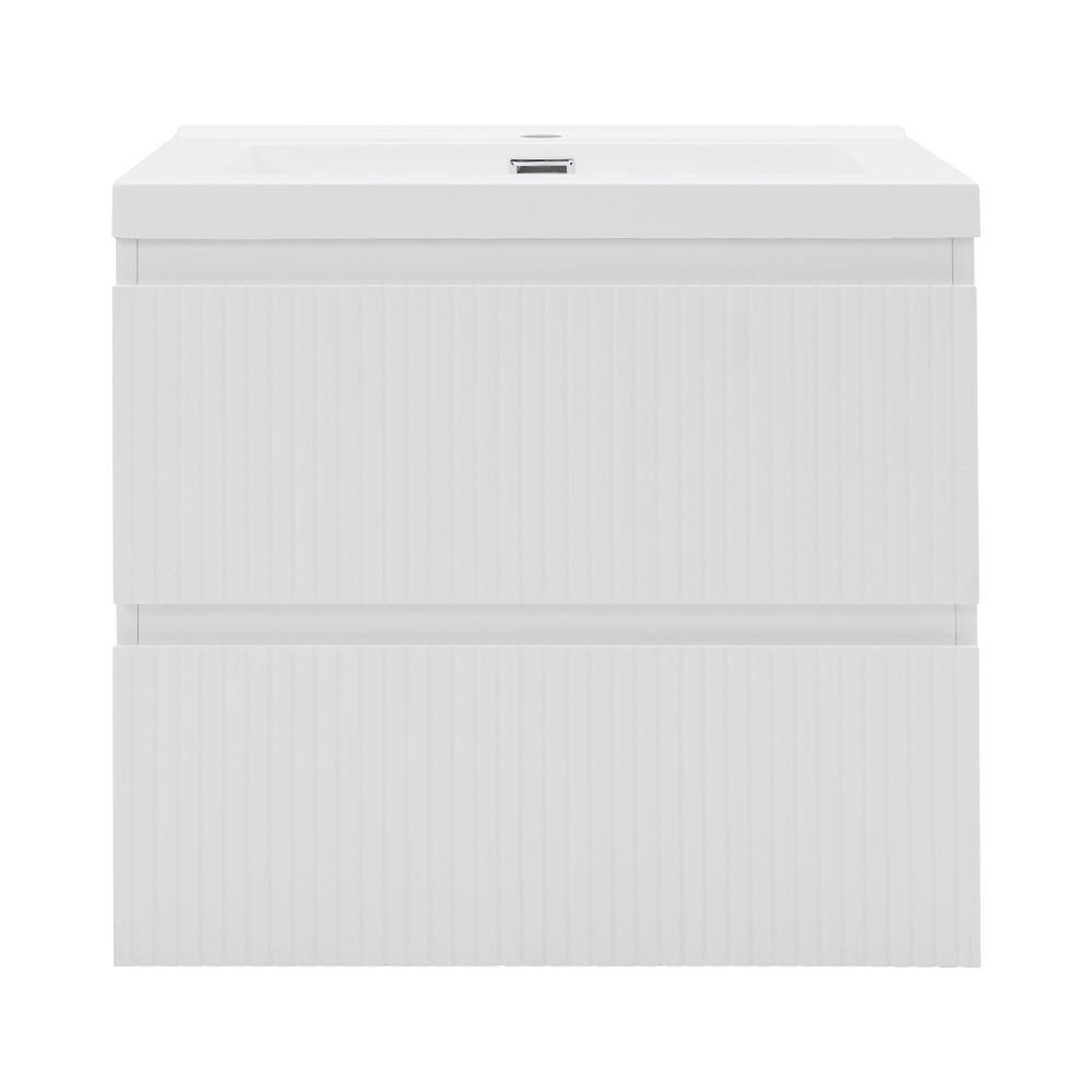 23.8 in. Single Sink Wall-mount Floating Bath Vanity in Matte White with White Resin Top Unassembled price history on PriceWatchPro