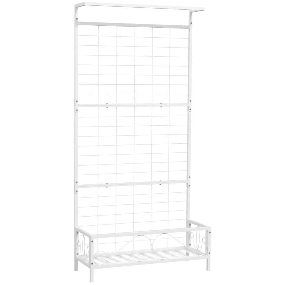 Tall Steel Plant Stand with Trellis and Hanging Bar, Kits and Accessories, 