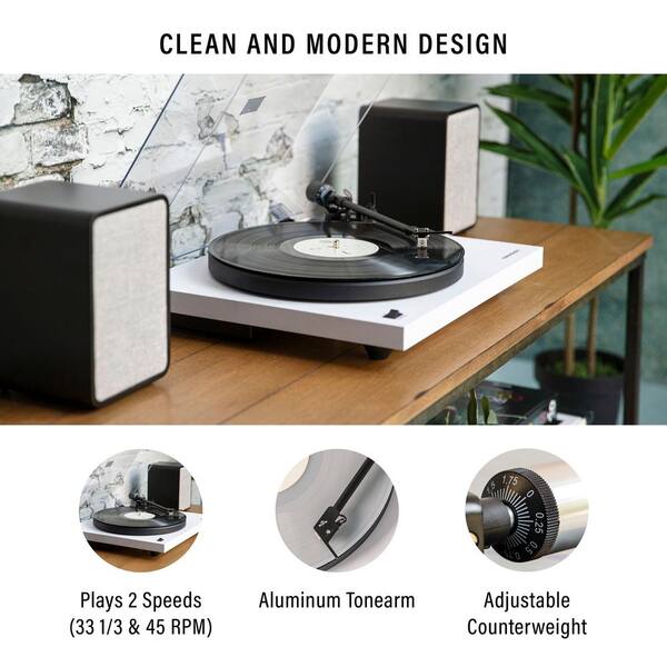 CROSLEY FURNITURE Kt6101 Turntable And Speaker Kit in White KT6101