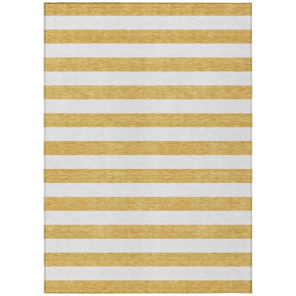 Chantille ACN528 Gold 5 ft. x 7 ft. 6 in. Machine Washable Indoor/Outdoor Geometric Area Rug