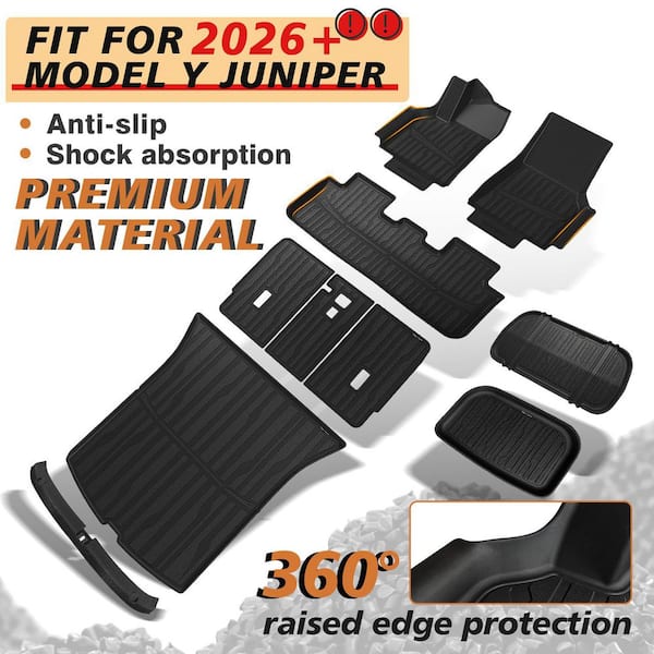 Heavy Duty 10PCS TPE Car Floor Mat Cargo Mat for Tesla Model Y